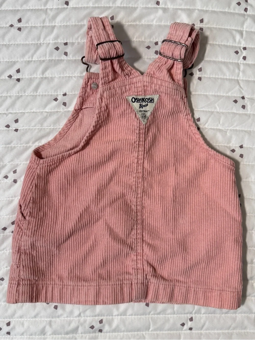 OshKosh B'gosh Dusty Pink Corduroy Overall Dress - 18M